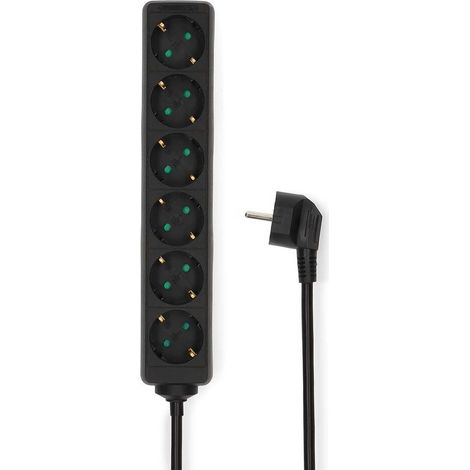 Nedis Steckdosenleiste / Schutzkontakt / Typ F (CEE 7/7) / 6-Wege / 3.00 m / 3680 W / 16 A / Schwarz