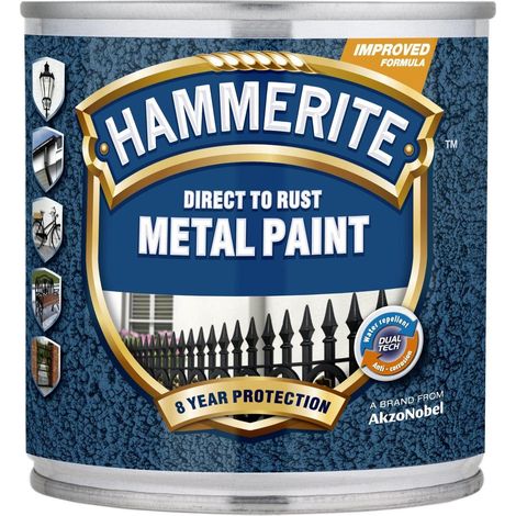 Hammerite Smooth Finish Peinture Métal Argenté 250ml (1/2)