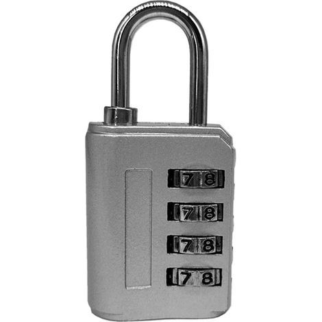 Lucchetto a combinazione a 4 cifre, alta sicurezza, impermeabile, colori vivaci, ideale per armadi, borse fotografiche, viaggi, argento e bianco. (1/5)