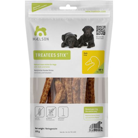 Maelson Treatees Stix Ente Hundesnack, 100 g - die gesunde Belohnung