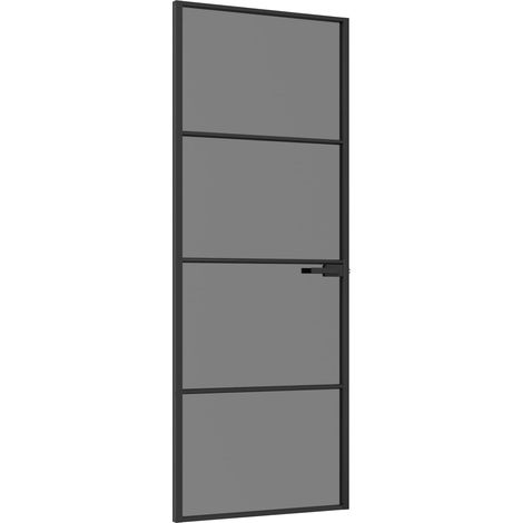 Puerta Interior 76 x 201,5 cm Cristal Templado y Aluminio vidaXL (1/5)