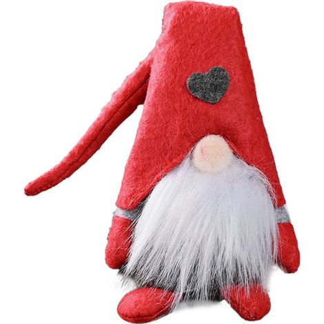 Décoration de Noël : Poupée en peluche sans visage avec chapeau long, ornement pour les fêtes de fin d'année à la maison (1/5)
