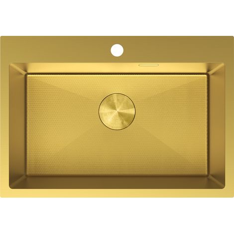 Mexen Solix fregadero de acero inoxidable de 1 cubeta 650 x 450 mm, dorado HC - 6403651000-55HC (1/5)