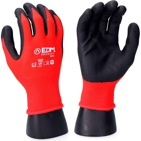 Guanto per l'industria meccanica in nylon/lycra rivestito in nitrile adatto per touch screen Taglia 8 EDM