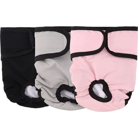 Couches réutilisables pour chiens, paquet de 3, lavables, ajustables, très absorbantes, conviennent à tous les types de chiens (L). (1/5)