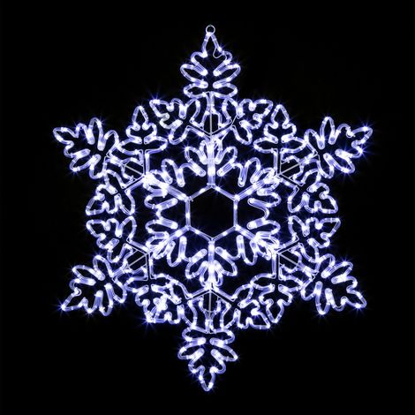 Fééric Lights And Christmas – Décoration lumineuse flocon 85cm blanc froid – 360 LED blanc froid fixe – Pour intérieur et extérieur – Câble d'alimentation 5m (1/3)