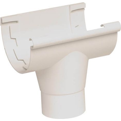 Nicoll – Raccord pour gouttière à coller Ø80 en PVC blanc – Naissance centrale 25 – Évacuation des eaux pluviales – Pour tube cylindrique