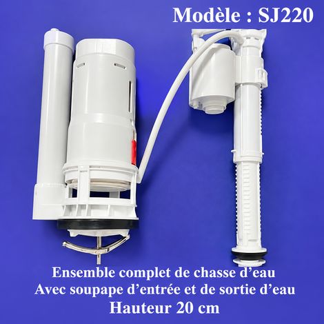 Mécanisme de chasse d'eau avec robinet d'alimentation et soupape 2 pouces 20 cm 2 20cm réf 1208 210 g – Livraison gratuite