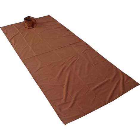 Housse de table de massage en fibre synthétique pour spa, 90x200 cm, couleur marron avec ouverture (1/5)
