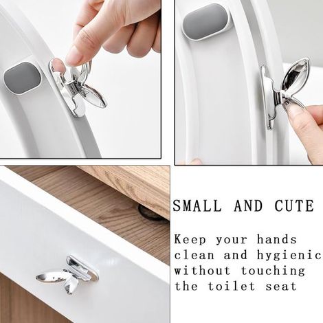 Adhesivo elevador de asiento de inodoro de 6 piezas，asa para tapa de inodoro，elevador de asiento de WC，accesorios de baño，tapa de asiento de WC (1/4)