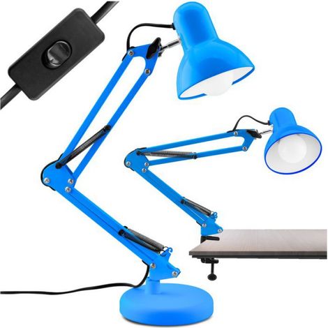 Lampe De Bureau - E27 - Acier - Bleue - Pour Travail Etude Lecture - 1 Unite (1/5)