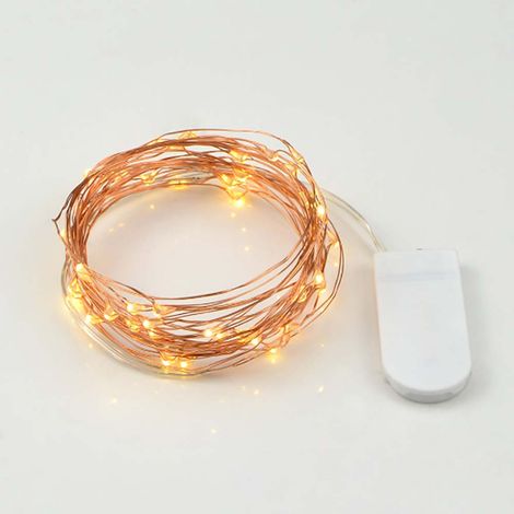 m lange Lichterkette mit 20 LEDs, batteriebetrieben, aus Kupferdraht, für Party- und Weihnachtsdekorationen. (1/5)