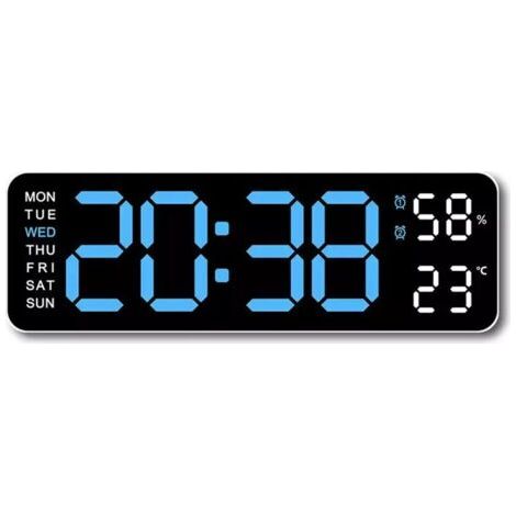 Réveil Murale/ de Bureau Numérique LED à Grand Affichage - Affichage du Calendrier, de la Température et de la Date - Fonctions Complètes pour la Maison (1/4)