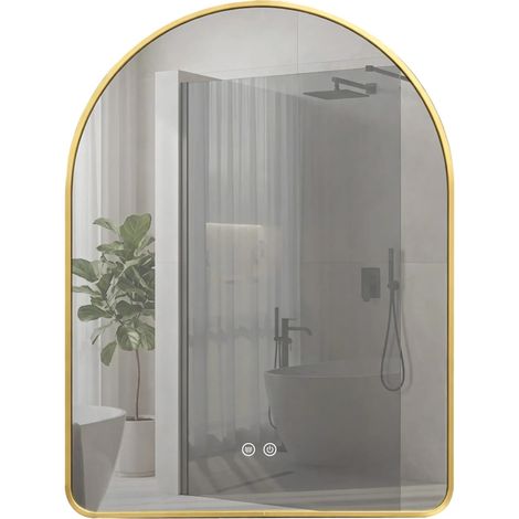 Mirror Rea Camlot 80X60 Led Brush Gold