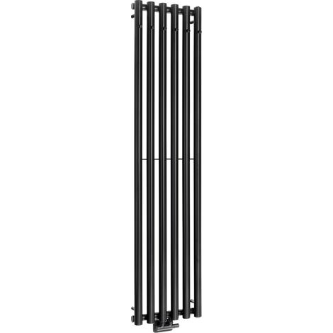 Radiateur de salle de bain PILON 418x1800mm, avec 6 crochets, noir mat (1/4)