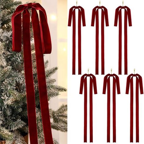Set di 6 archi natalizi, decorazioni natalizie, archi natalizi ricoperti di velluto in stile rustico da 40 x 60 cm, decorazioni natalizie per Natale (1/5)