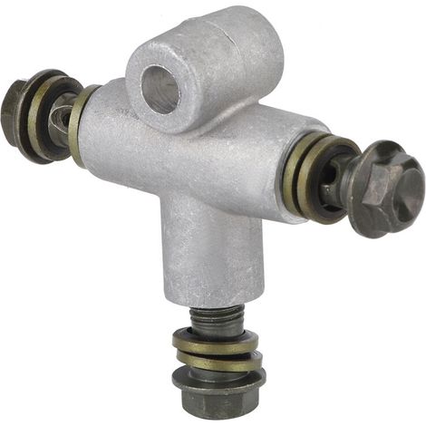 Jeffergarden Adaptateur 3 voies, connecteur de tuyau hydraulique, connecteur de raccord de tuyau de tuyau de frein hydraulique adaptateur 3 voies en T replacement pour VTT-DOU