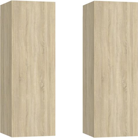 Mobile TV multimediale scaffale per televisione credenza TV sala da pranzo soggiorno camera da letto 2 pezzi rovere Sonoma 30,5 x 30 x 90 cm derivati del legno marrone 020028614