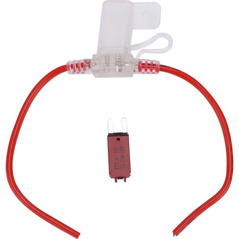 Porte-fusible étanche 31,5cm avec fusible à réarmement manuel TPE+PVC 12AWG pour voiture, camping-car, bateau (1/5)