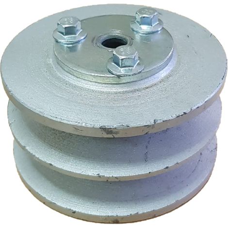 Polea Dos Canales Cilindrico Chavetero 19 mm 3 Tornillos comp