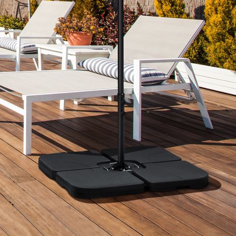 Outsunny Gewichtsplatten für Sonnenschirmständer, befüllbar, wetterbeständig, 104 cm x 104 cm x 7,5H cm, Schwarz