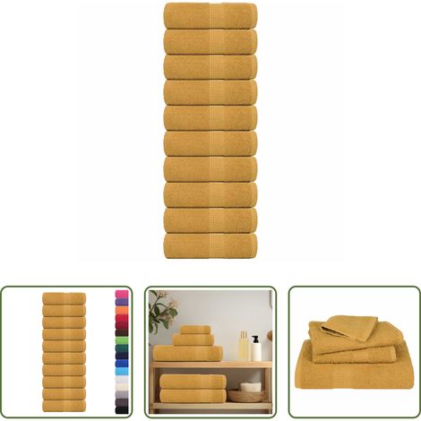 Baumwollhandtuch - Waschtücher FROGN 10 Stk. Gold 30x30 cm 360 g/m² (1/5)