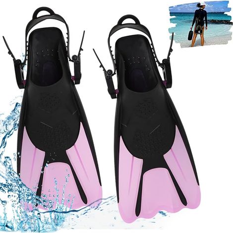 Aletas de buceo ajustables, talla 34-38, aletas de buceo para adultos y niños para snorkel y natación. (1/5)