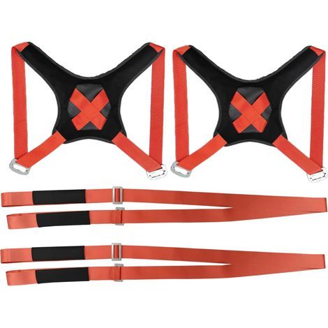 Corde de déménagement domestique pour escaliers, système de transport à deux personnes avec sangle portable et coussin dorsal, outil multifonction pour déplacement de meubles lourds (1/3)