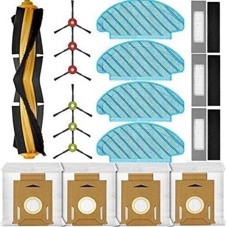 18-teiliges Ersatzteilset, kompatibel mit Ecovacs Deebot Ozmo T8, T8+, T8 AIVI, T8MAX, N8+, N8 pro, N8 pro+, T9+, 1 Hauptbürste, 6 Seitenbürsten, 3 Filter, 4 Wischpads, 4 Staubbeutel (1/5)