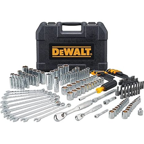 Juego de herramientas DeWalt DWMT81531-1, 84 piezas, uso principal en aplicaciones mecánicas y de mantenimiento, incluye llaves, vasos, adaptadores y más, fabricado en acero de alta calidad con estuch