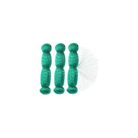 Vogelschutznetz, 3 Stück à 2 x 10 m, grün, für den Garten, zum Schutz von Pflanzen, Obst, Blumen und Gemüse, 15 mm Maschenweite