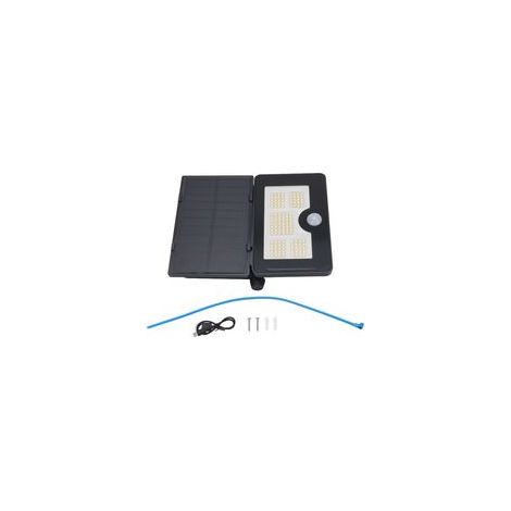 Lámpara solar LED para exteriores, con sensor de movimiento, doble sensor, plegable, resistente al agua IP65, a prueba de lluvia e inundaciones, ideal para patio, pared, porche o garaje.