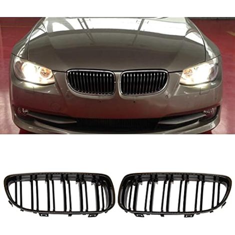 Calandre Double Latte 1 Paire Grille D'entrée Double Latte Noir Brillant Pour BMW E90 LCI Série 3 Berline/Wagon 2009 2010 2011 (1/4)