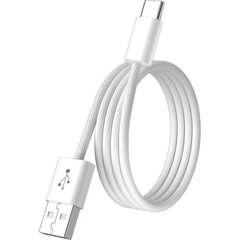 Câble tressé pour Carplay 18W 3A pour iPhone 16e 17 de Voiture 1m Blanc (1/5)