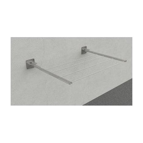 Étendoir mural pliable en acier – 2 supports pliables – Fixation murale pour espaces confinés – Longueur 714mm – Minutex