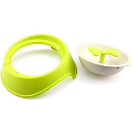 060377 Cuenco original para perros gatos anti-asfixia y mejor digestión 15cm Color: Verde (1/2)