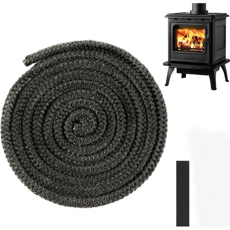Bande d'étanchéité pour poêle - Cordon d'étanchéité pour cheminée - Joint d'étanchéité pour poêle - Cordon d'étanchéité pour poêle - 3 m de long - 12 mm de diamètre - Avec colle et autocollant (1/5)