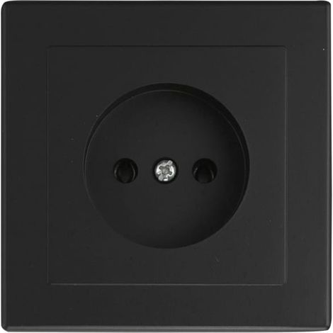 Enchufe individual sin toma de tierra IP20 16A 250V Empotrable Negro mate (1/3)