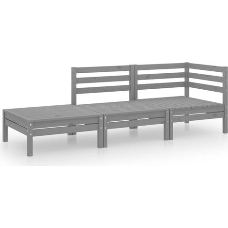 Maison Exclusive - Juego de muebles de jardín 3 pzas madera maciz (1/5)