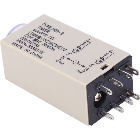 H3Y-2 Relais Temporisé Minuterie Retard de Démarrage 0-3 min 8 Broches 24V 110V 220V (1/5)