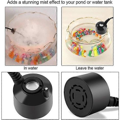 Réservoir noir sans eau, à effet brume, adapté aux mini-aquariums fontaine. (1/5)