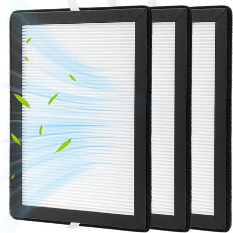 Lot de 3 filtres HEPA compatibles avec MeacoDry Arete One 10L et 12L déshumidificateur et purificateur d'air 2 en 1 H13 HEPA pour MeacoDry Arete One (21 x 15,5 x 1 cm)