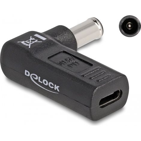 Delock Adaptador para cable de carga de ordenador portÃ¡til USB Type-Câ¢ hembra a Sony 6,0 x 4,3 mm macho en Ã¡ngulo de 90Â°