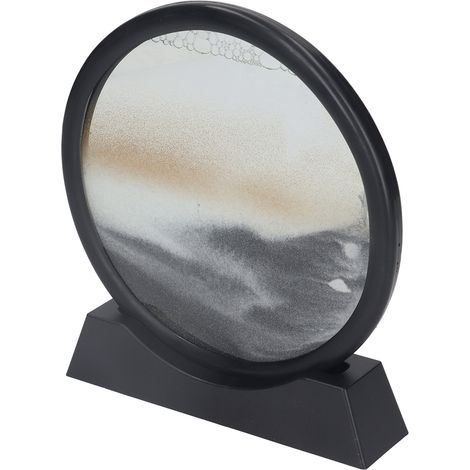 Tableau de sables mouvants de 18 cm (7 pouces), peinture 3D relaxante avec des sables mouvants, décoration pour la maison, le bureau ou le bureau, noir. (1/5)