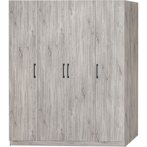 Armoire enfant contemporaine 160 cm chêne gris Elmet
