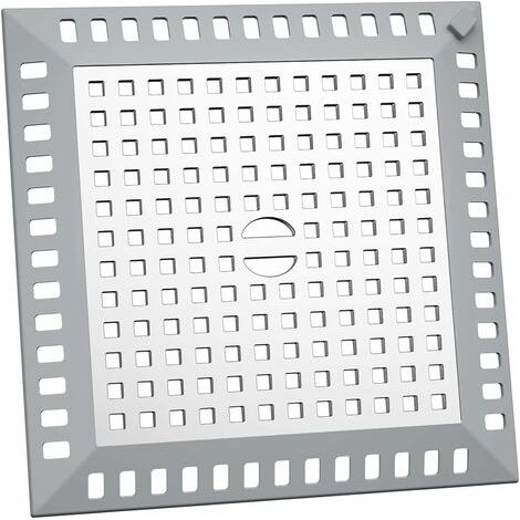 LaBlanc - Attrape Cheveux Douche 12,2 x 12,2 cm Filtre Evier Cuisine de Carré en Acier Inoxydable Argenté Grille Evier Anti-Obstruction pour Douche de Salle de Bain, pour Salle de Bain et Cuisine