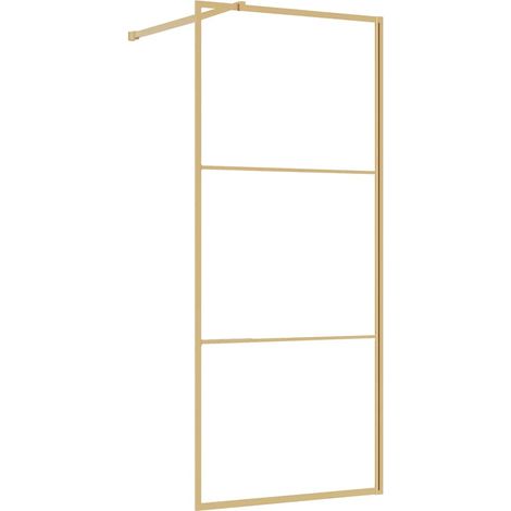 Maison Exclusive - Parete per Doccia Walk-in Vetro Trasparente ESG 90x195 cm Oro