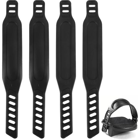 2 Paires d'attelles de pédale de vélo universelles - Réglables, pour vélo, vélo d'appartement et vélo stationnaire (1/5)