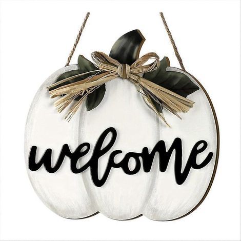Herbstlicher Kürbisanhänger, Türschild mit Kürbismotiv für Thanksgiving, Erntedankkranz (1/5)