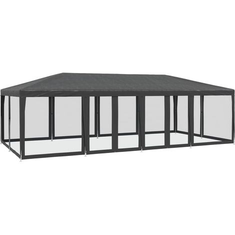 Tente de fête avec 12 parois latérales maille anthracite 8x4 m (1/5)